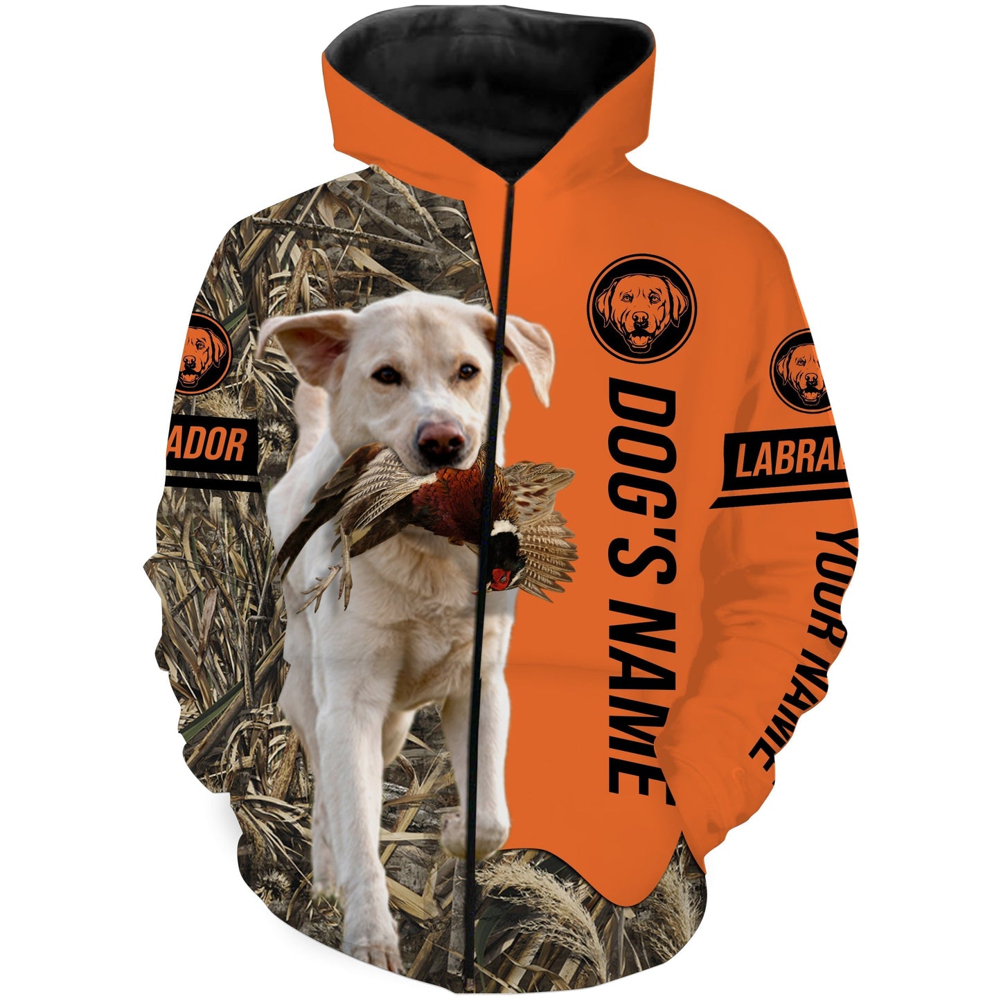 Pheasant Hunting with Dog white Labs customize Name Shirts for Bird Hunter, Labrador Retriever shirt FSD4034