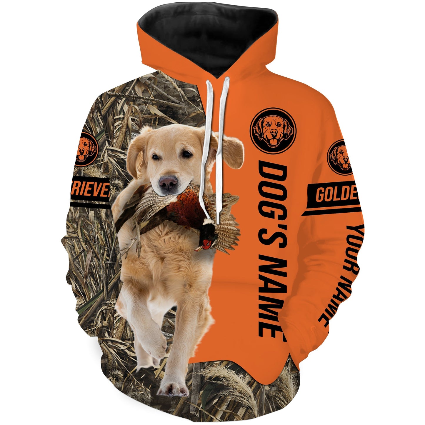 Pheasant Hunting with Dog Golden Retriever customize Name Shirts for Bird Hunter, Retriever shirt FSD4035