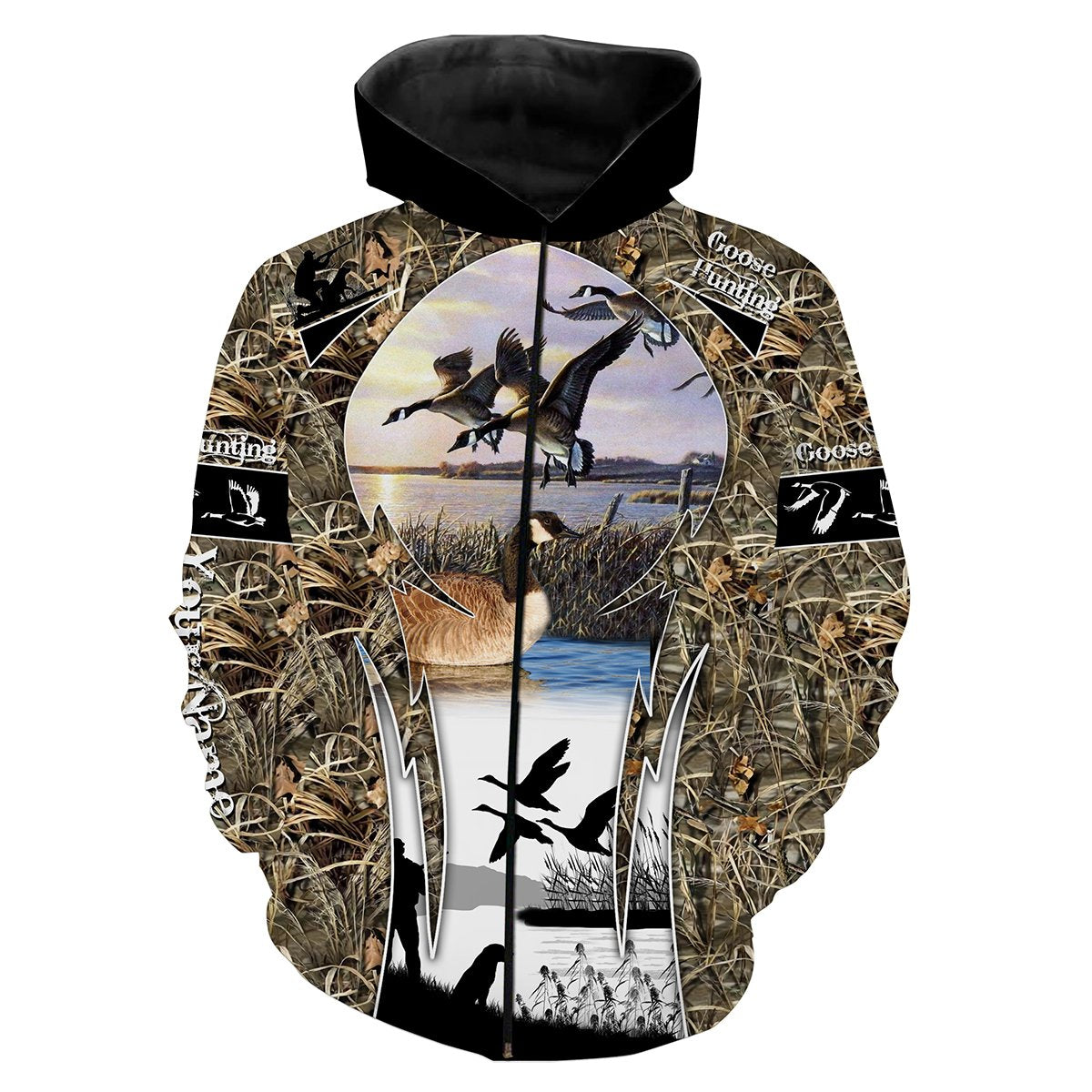 Goose hunting Custom Name 3D All over print Shirts - Personalized hunting gift - FSD187 Zip up hoodie