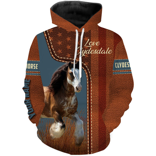 Clydesdale Horse American Flag 3D All Over Printing Shirts Personalized Gifts For Horse Lovers Fsd956 Hoodie Hoodie