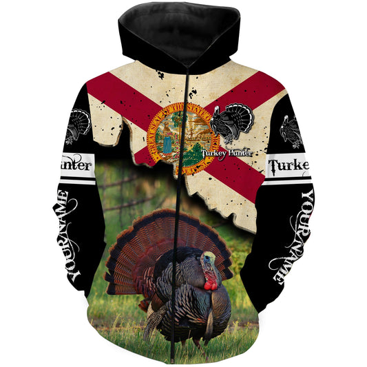 Florida Turkey Hunting Custom Name All Over Printed Shirts Zip Up Hoodie Zip Up Hoodie