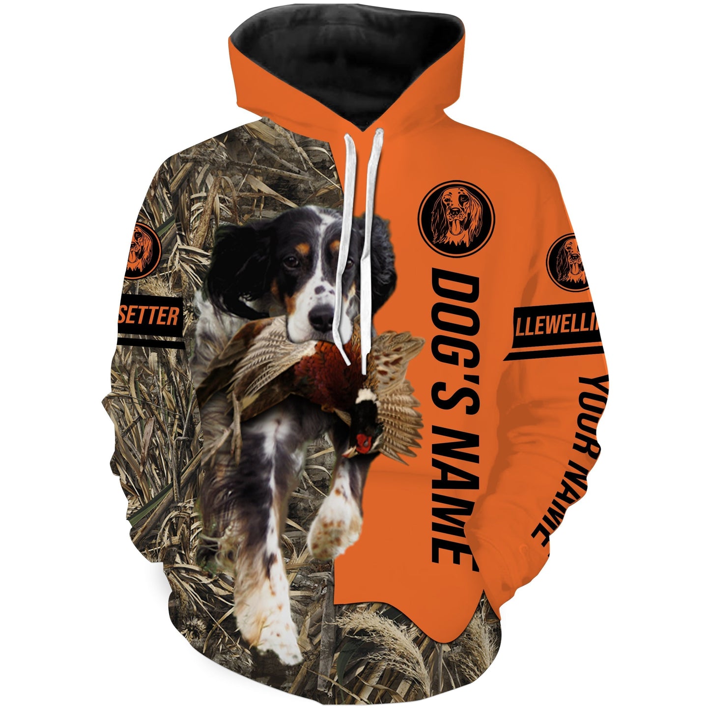 Pheasant Hunting with Dog Llewellin Setter Customize Name Shirts for Bird Hunter, pheasant hunter FSD4039