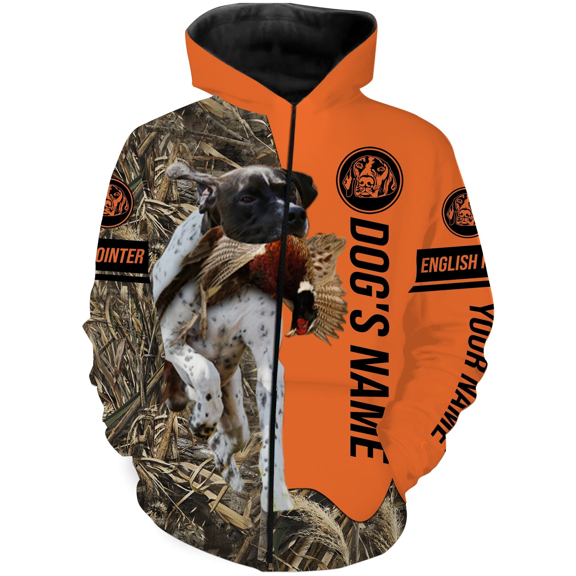 Pheasant Hunting with Dog English Pointer Customize Name Shirts for Bird Hunter, pheasant hunter FSD4041