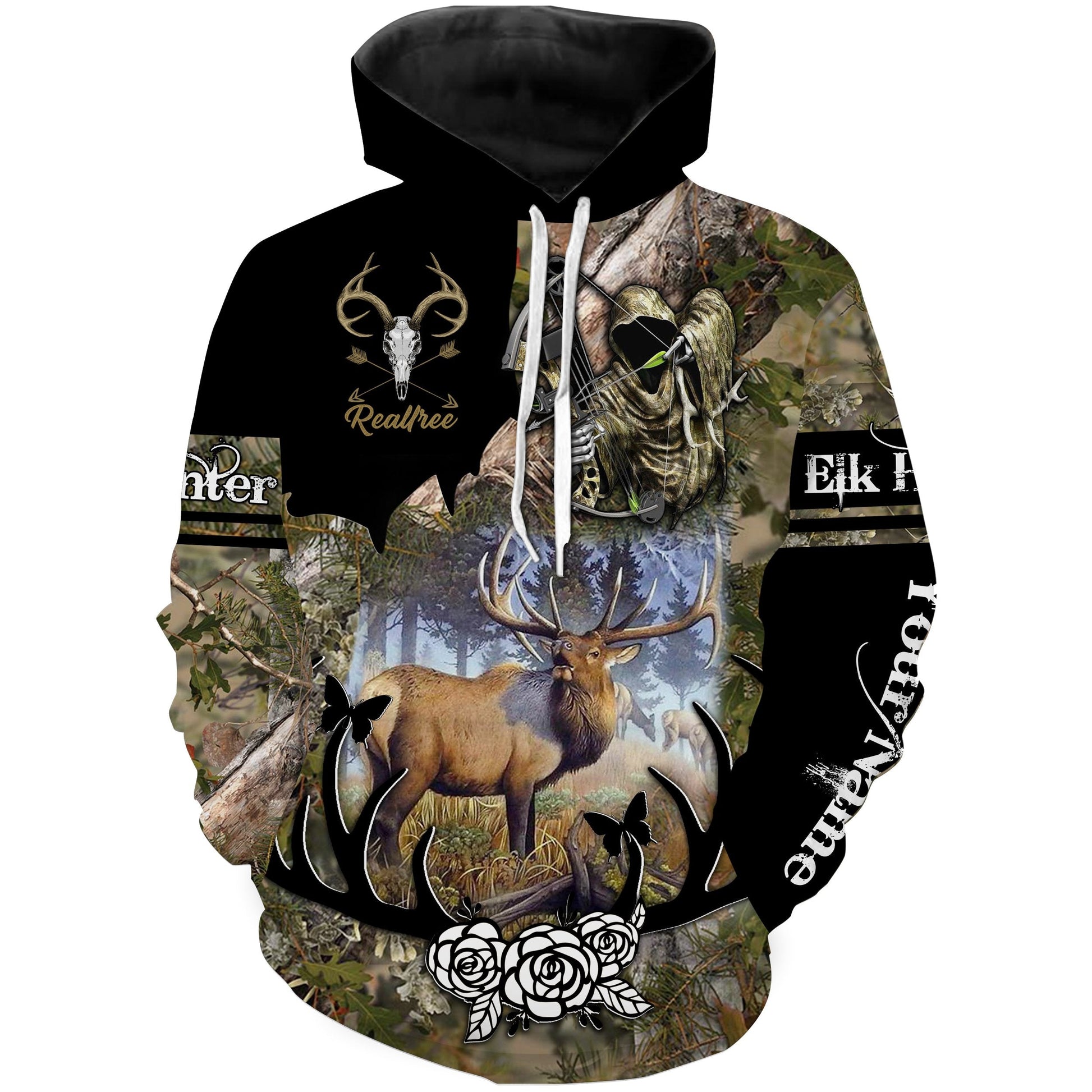 Grim Reaper Elk hunting camo custom Name 3D Full print shirt Gift for Elk hunter FSD767