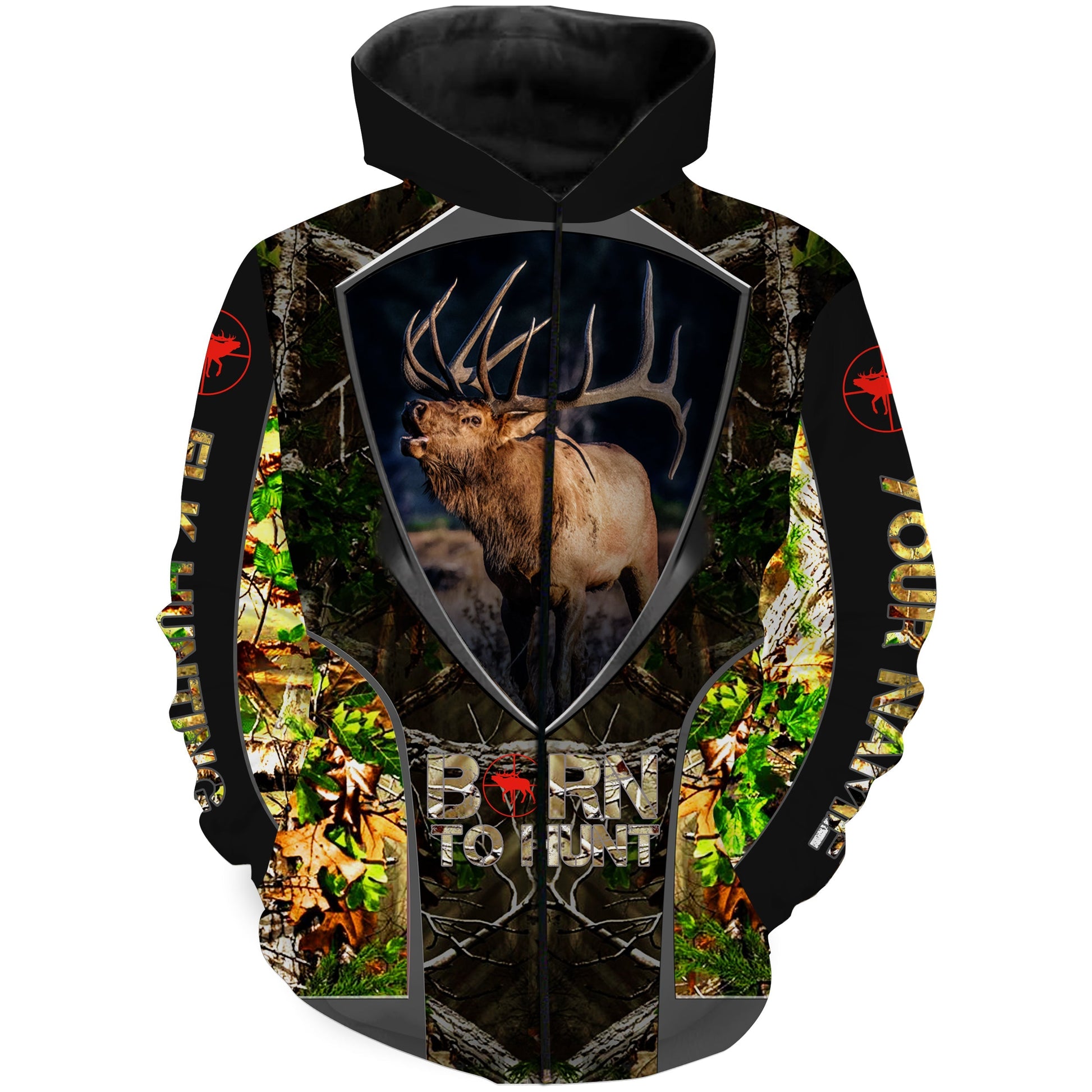 "Born to Hunt" Elk Hunting Camo Custom name 3D All over Print Shirts, Personalized Elk Hunters Gifts FSD3168