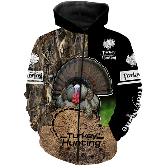 Turkey hunting Custom Name 3D All over print shirts - Personalized hunting gifts - FSD212 Zip up hoodie