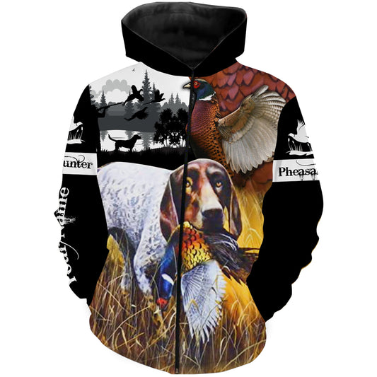 Pheasant German Shorthaired Pointer hunting custom Name 3D All over print Shirts FSD778