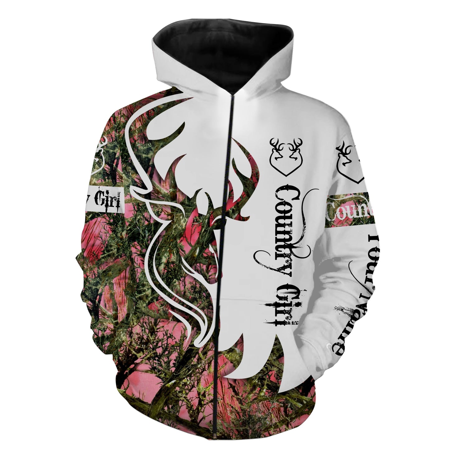 Country girl Deer hunting 3D Full printing Shirts Personalized country girl outfits gift for Girl/ Women FSD1028