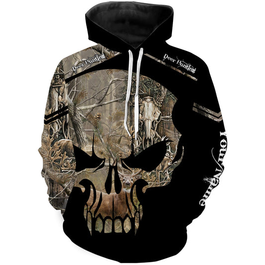 Deer hunting camo Skull Custom Name Shirt, T-shirt, Hoodie, Personalized gift FSD3174