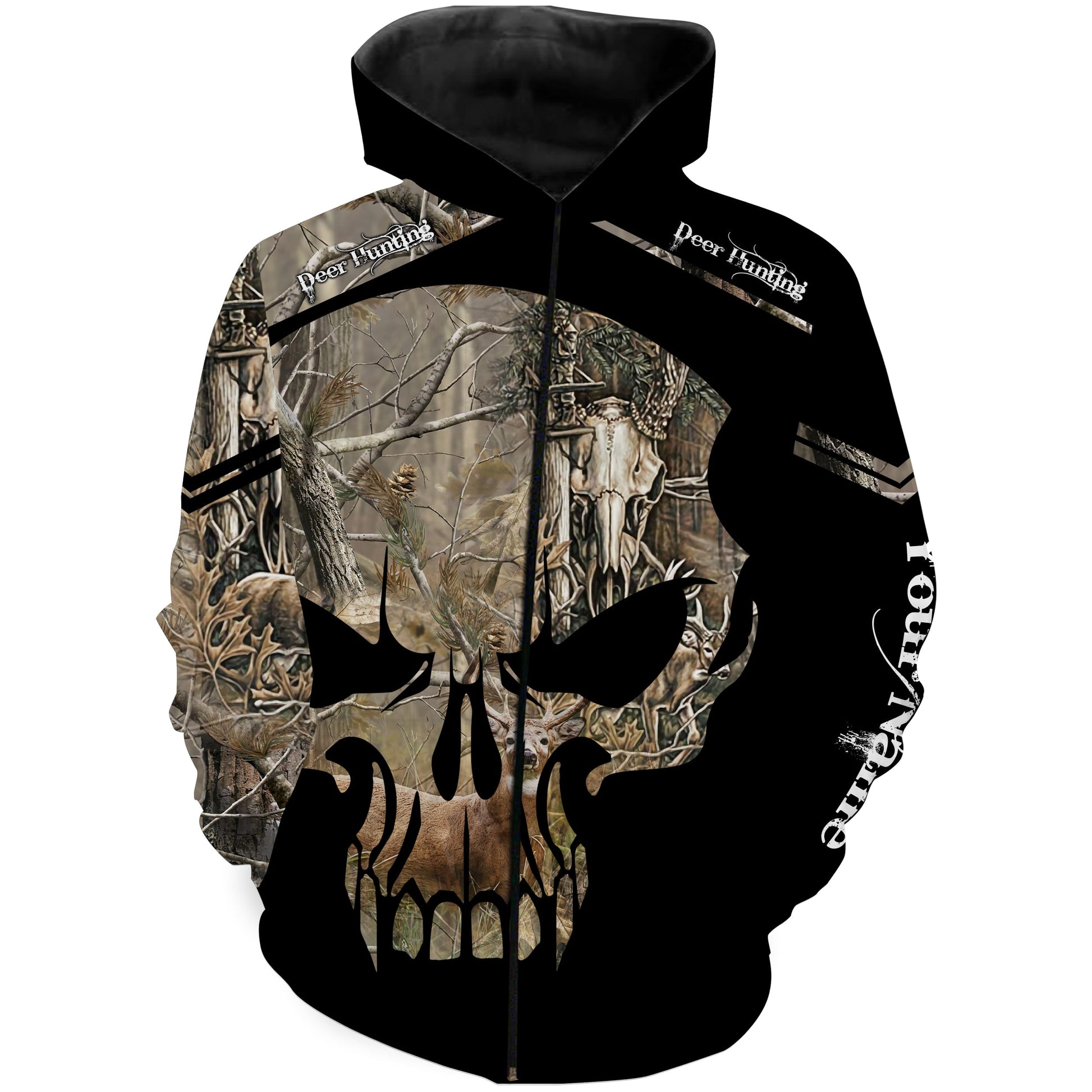 Deer hunting camo Skull Custom Name Shirt, T-shirt, Hoodie, Personalized gift FSD3174