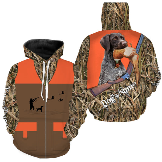 Custom Name German wirehaired pointer Dog Pheasant Upland Hunting Vest shirt for Men FSD3988 Hoodie