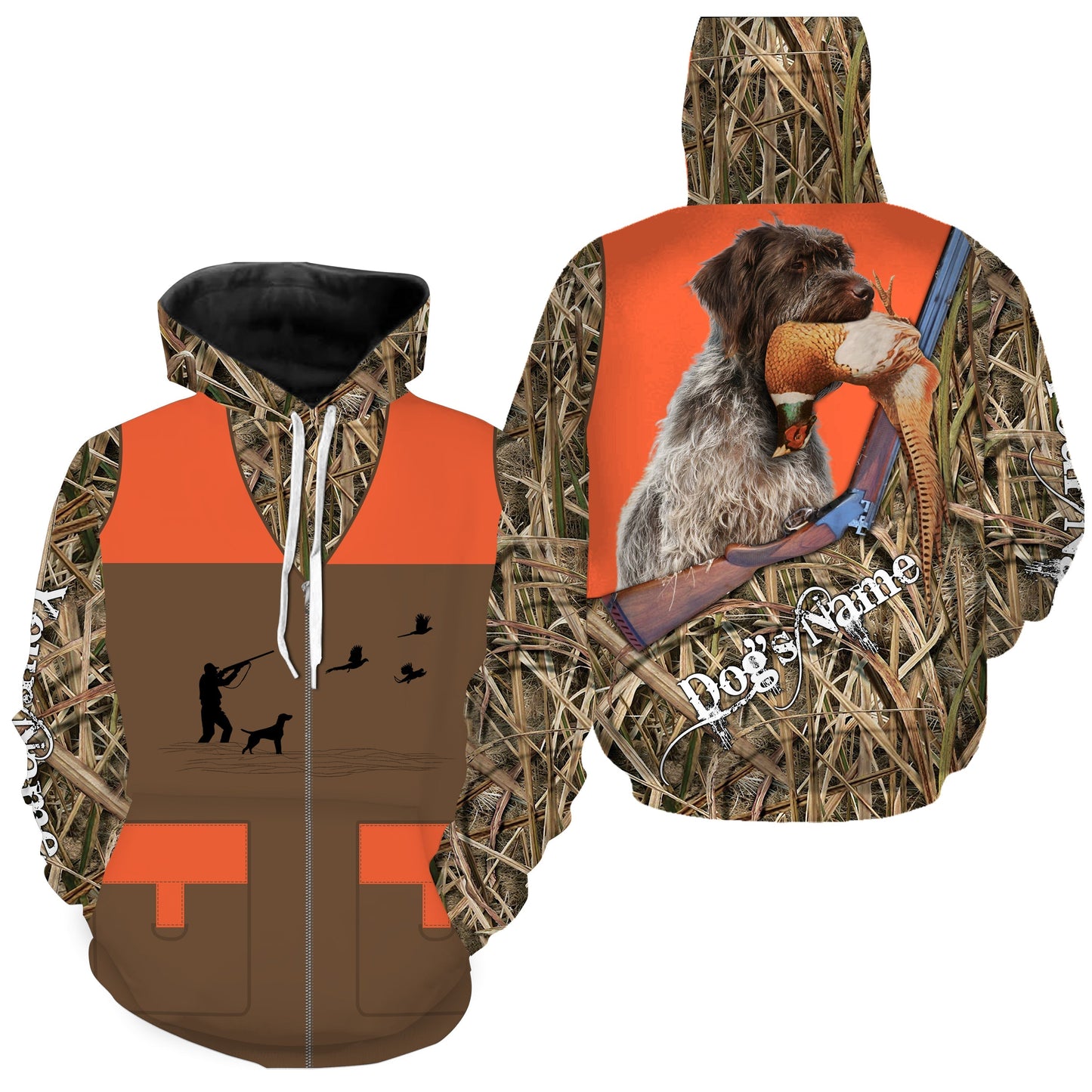 Custom name Wirehaired Pointing Griffon Pheasant Upland Hunting Vest shirt for Men FSD3990 Hoodie