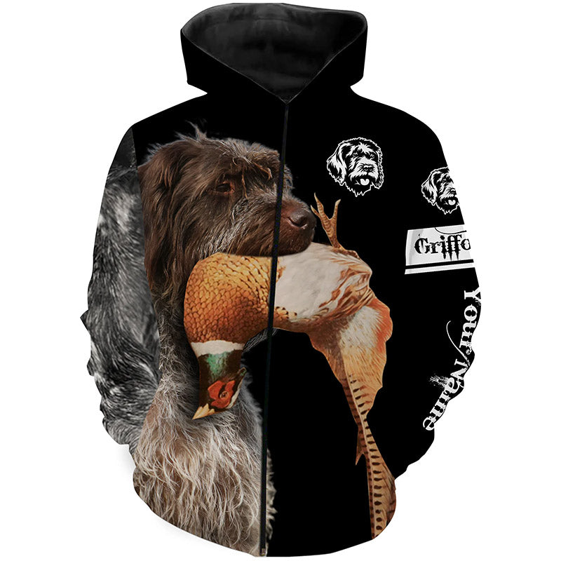 Pheasant Hunting With Griff Dog Wirehaired Pointing Griffon customize Name Shirts, Hunting Gifts FSD3605