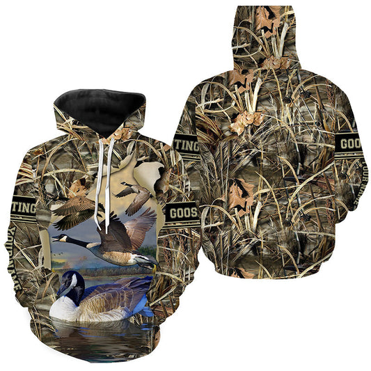 Canada Goose hunting waterfowl camo shirt custom Name 3D All over printing Shirts Personalized gift for Goose hunter FSD3702