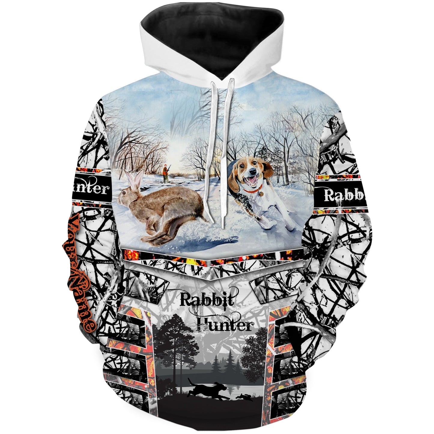 Rabbit hunting with Beagle custom name 3D All over print Shirts Hoodie