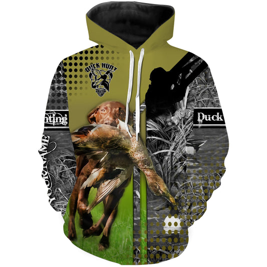 Duck hunting with dog custom Name 3D All over print Shirt Personalized hunting gift Waterfowl hunter FSD543