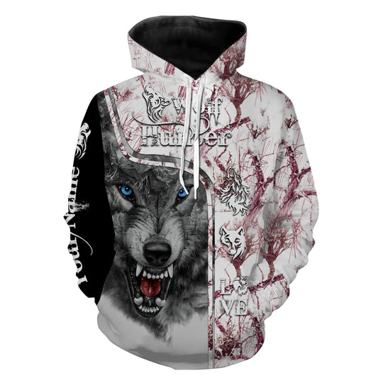 Wolf hunting Custom Name 3D All Over Printed Shirts Personalized hunting gift for Men and Women - FSD1038 Hoodie