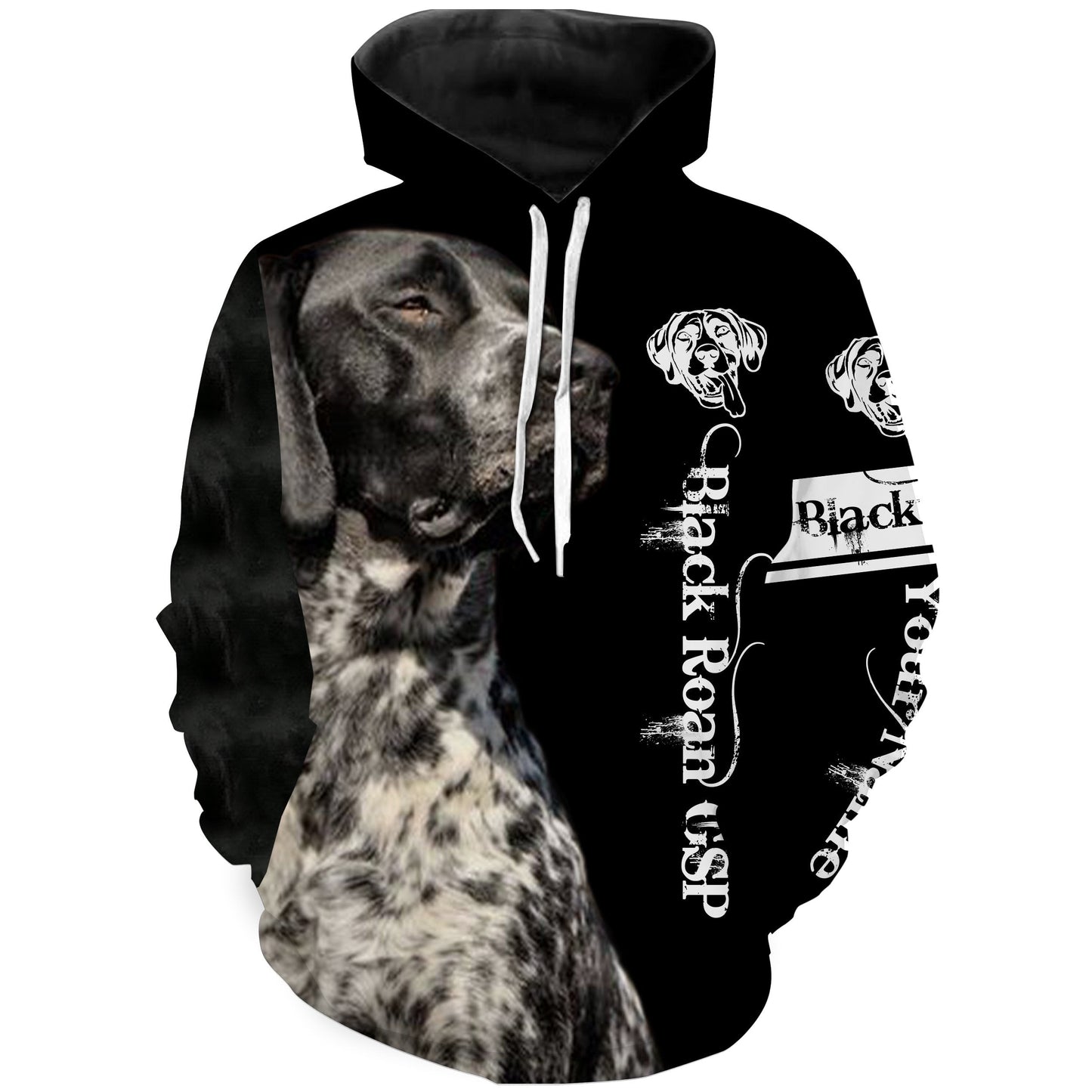 Gsp Black Roan German Shorthaired Pointer Custom Name 3D All Over Printed Shirts Hoodie Hoodie