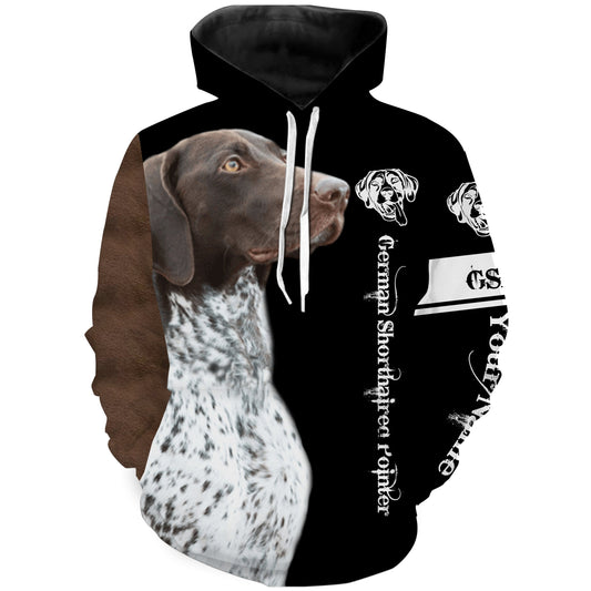 German Shorthaired Pointer Custom Name 3D All Over Printed Shirts, Hoodie, T-shirt GSP Dog Gifts for Dog Lovers FSD2703