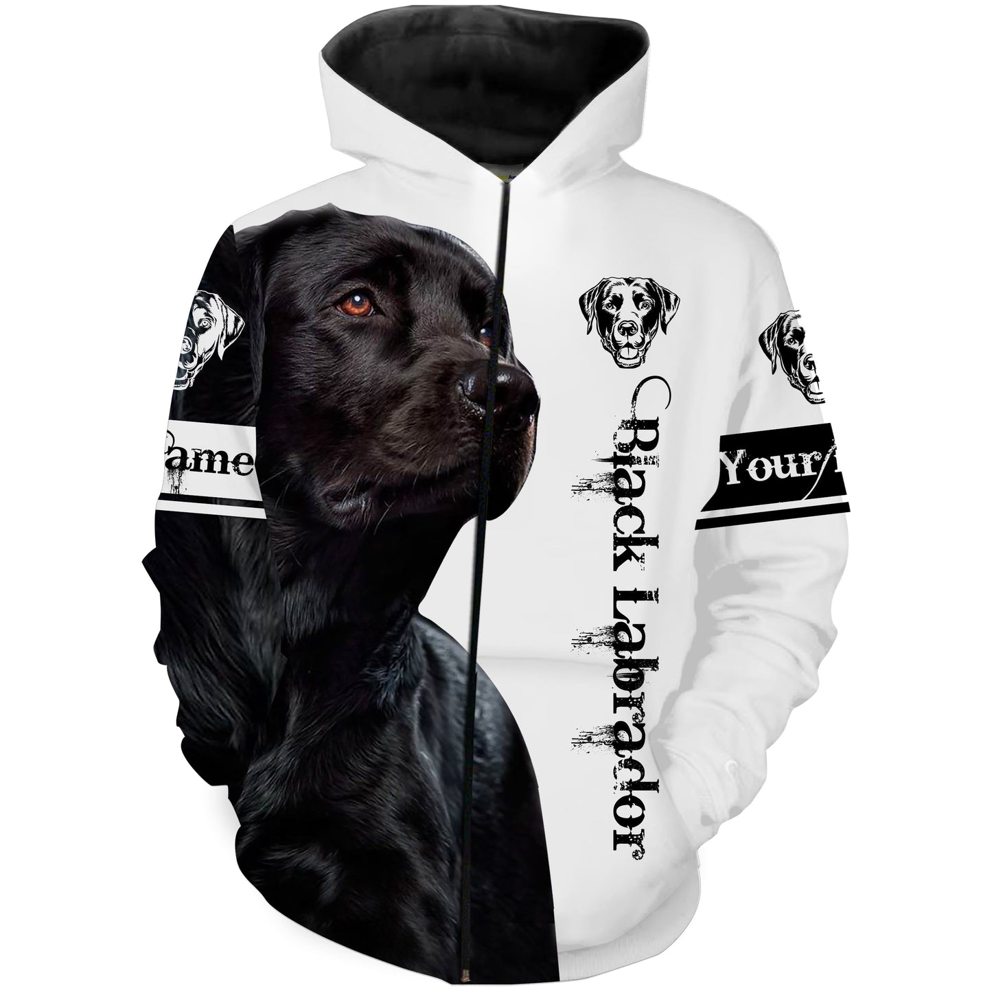 Black Lab 3D All Over Printed Shirts Zip Up Hoodie Zip Up Hoodie