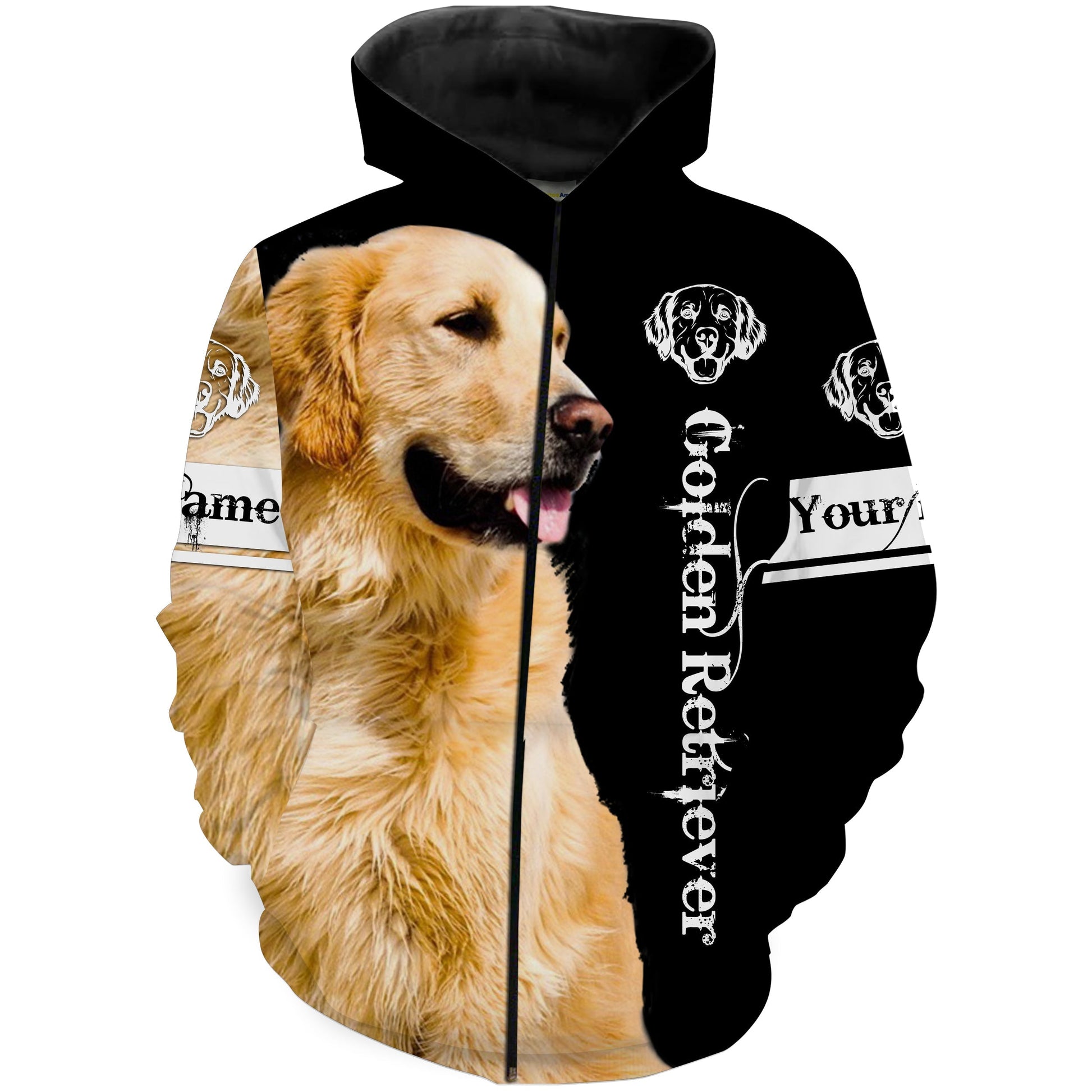 Golden Retriever 3D All Over Printed Shirts Zip Up Hoodie Zip Up Hoodie