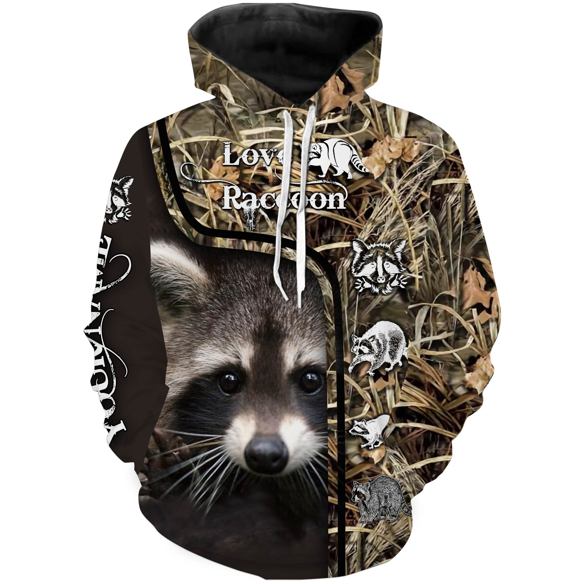 Love Raccoon custom name 3D All over printed Shirt Hoodie