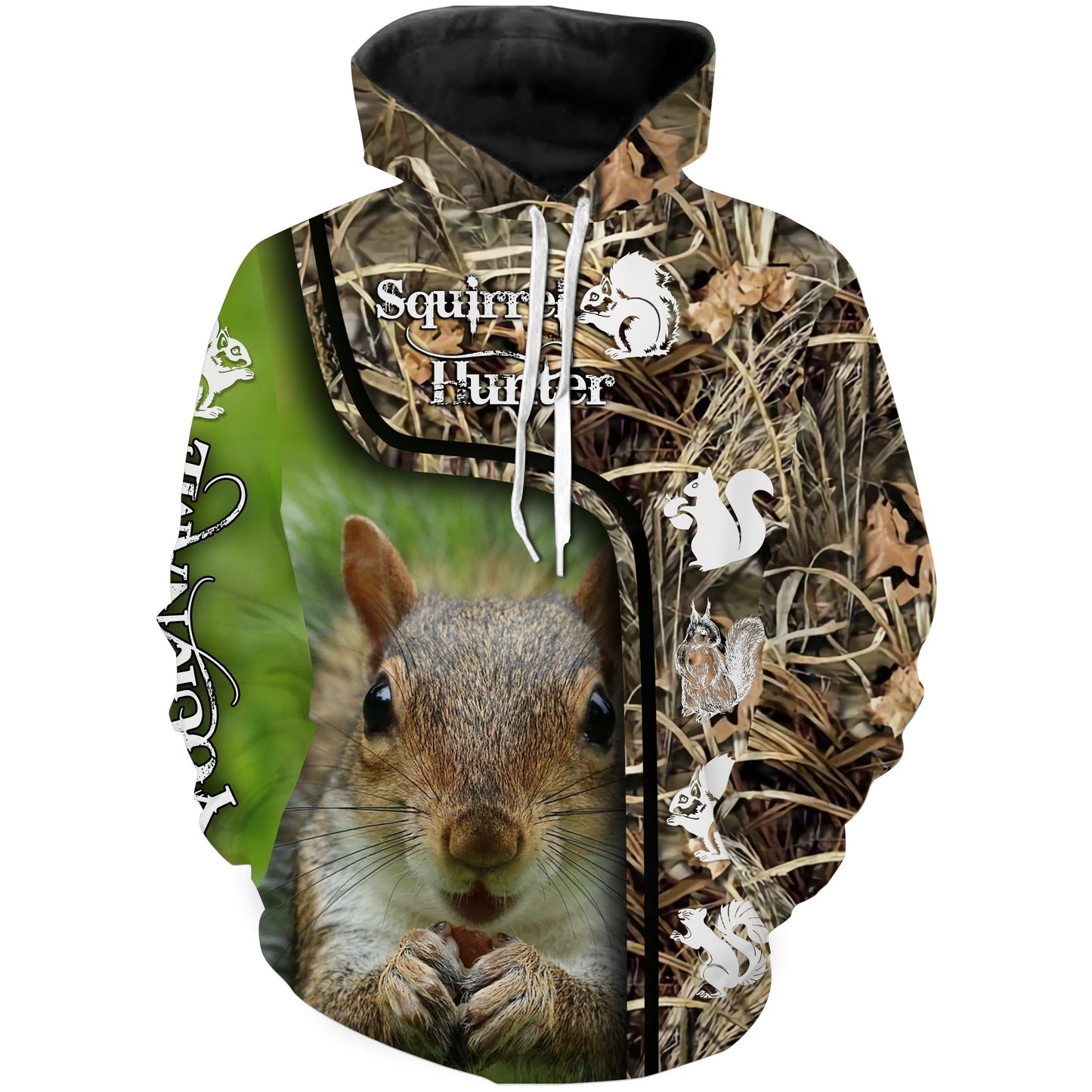 Squirrel Hunting Camo Shirt Custom Name 3D All Over Print Shirt For Adult And Kid Fsd813 Hoodie Hoodie