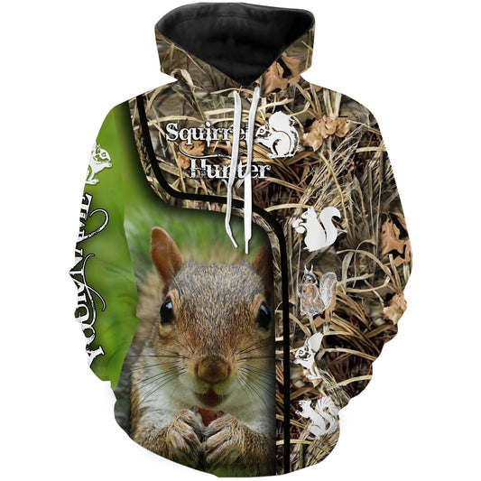 Squirrel Hunting Camo Shirt Custom Name 3D All Over Print Shirt For Adult And Kid Fsd813 Hoodie Hoodie