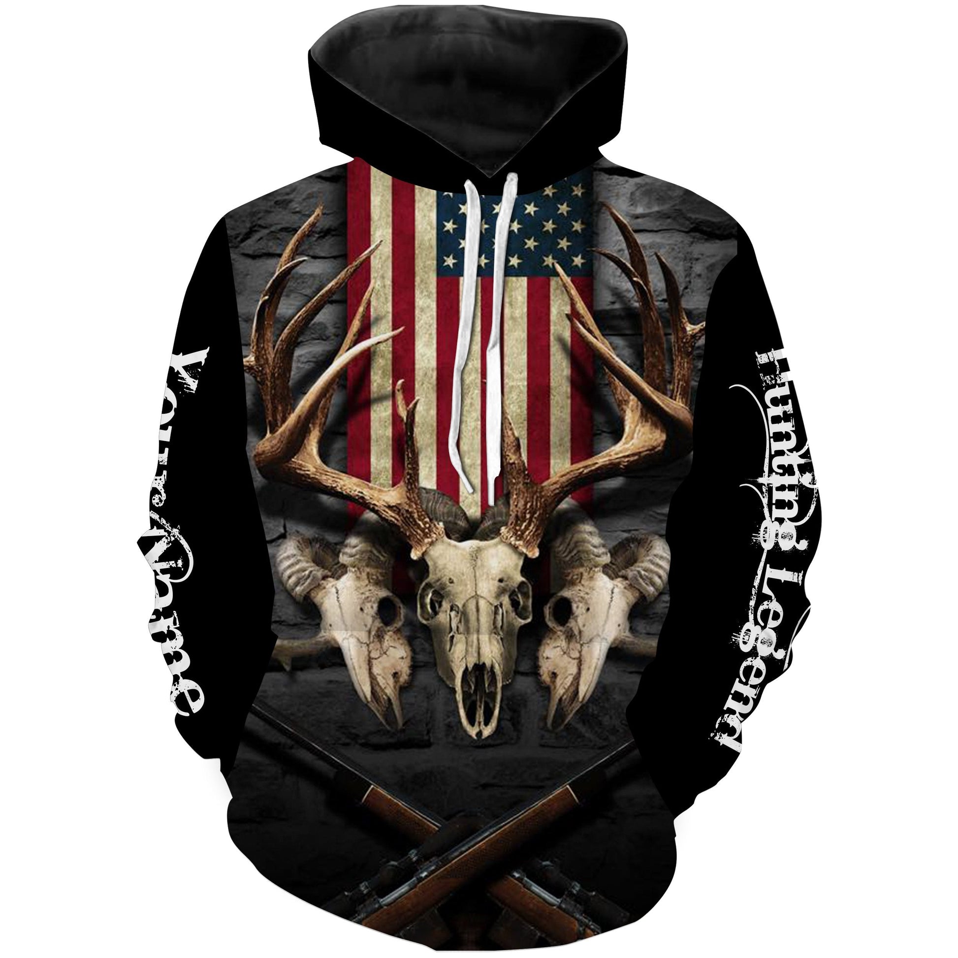 Hunting Legend American Flag Custom Name 3D All over print shirts - personalized hunting gifts - FSD234 Hoodie