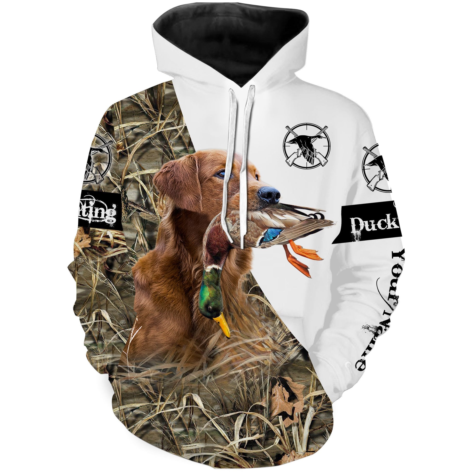 Duck hunting with dog Golden Retriever Custom Name 3D All over print Shirt, Hoodie - Personalized Hunting Gifts FSD2727