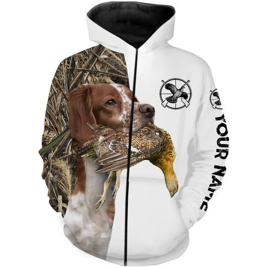 Grouse Hunting with American Brittany spaniel custom Name All over print Shirts, Brittany Gun Dog - Personalized hunting Gifts FSD2734