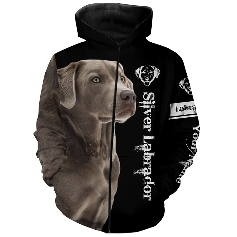 Silver Lab 3D All Over Printed Shirts Zip Up Hoodie Zip Up Hoodie