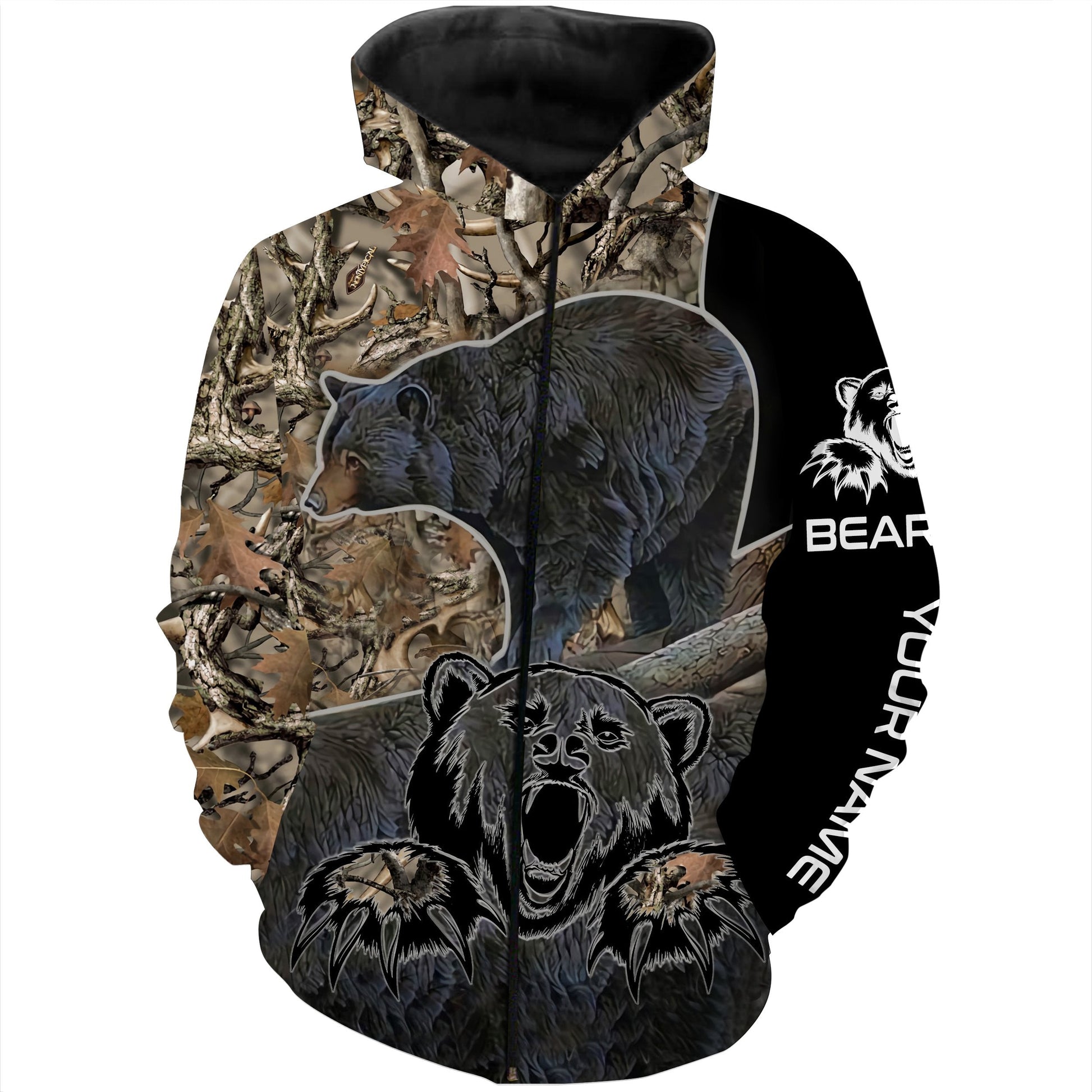 Bear hunting Custom Name 3D All over print T-shirt, Long sleeves, Hoodie FSD400