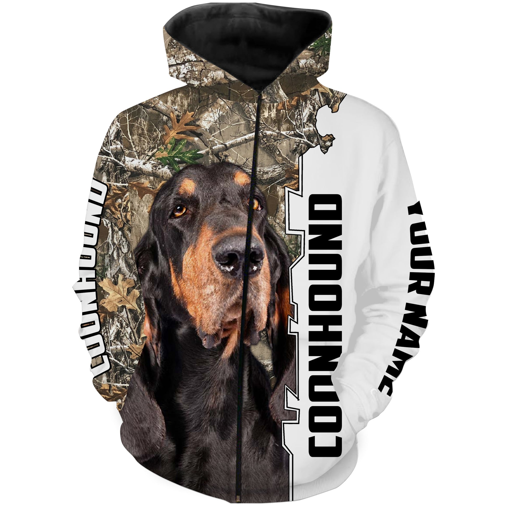 Raccoon hunting best Coonhound camouflage custom name 3D All over print Shirt Coon hunting gift FSD864 Zip up hoodie