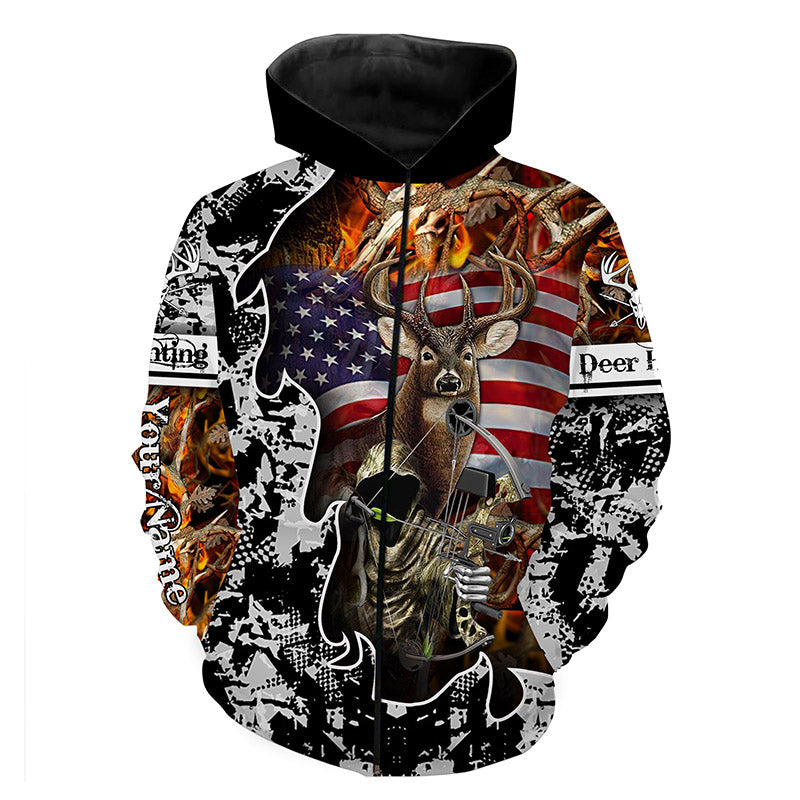 Deer hunting American flag Deer hunting camo Shirts, Personalized Patriotic Deer hunting gifts FSD3373