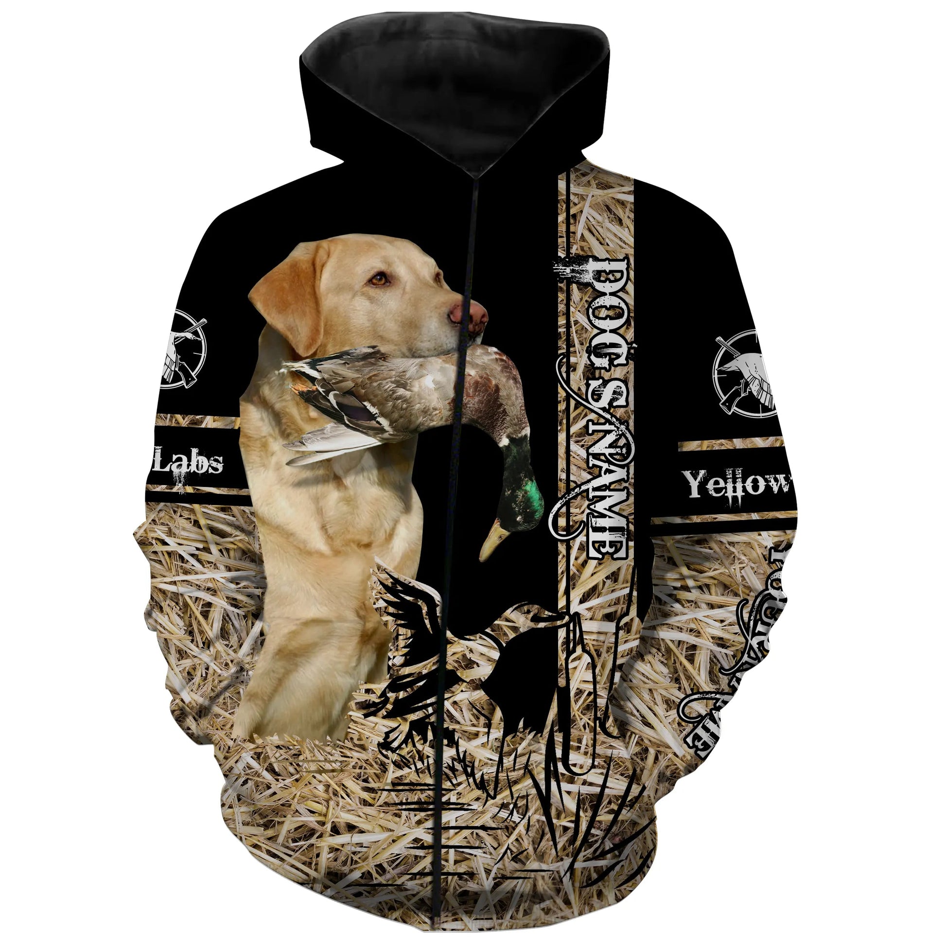 Yellow Labs Retriever Dog Duck Hunting waterfowl camo Shirts for Duck Hunters FSD3926 Zip up hoodie