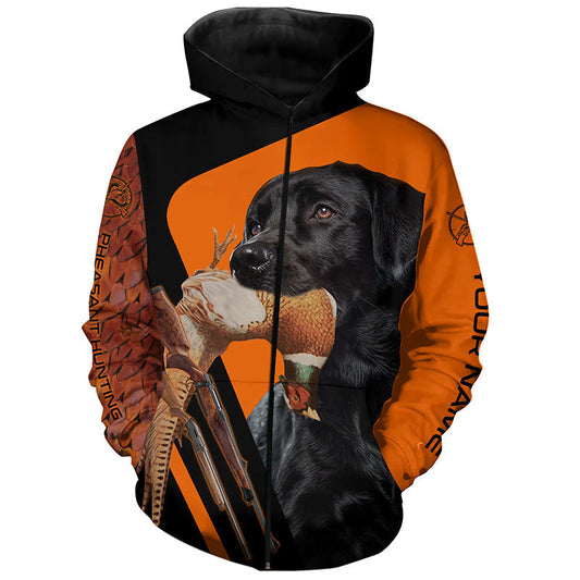 Black Labrador Retriever Pheasant Hunting Dog Customize Name Shirts for Hunter FSD4056