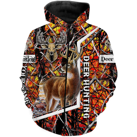 Deer hunting wildfire camo custom Name 3D All over print Shirts, Face shield - Personalized hunting gifts - FSD414