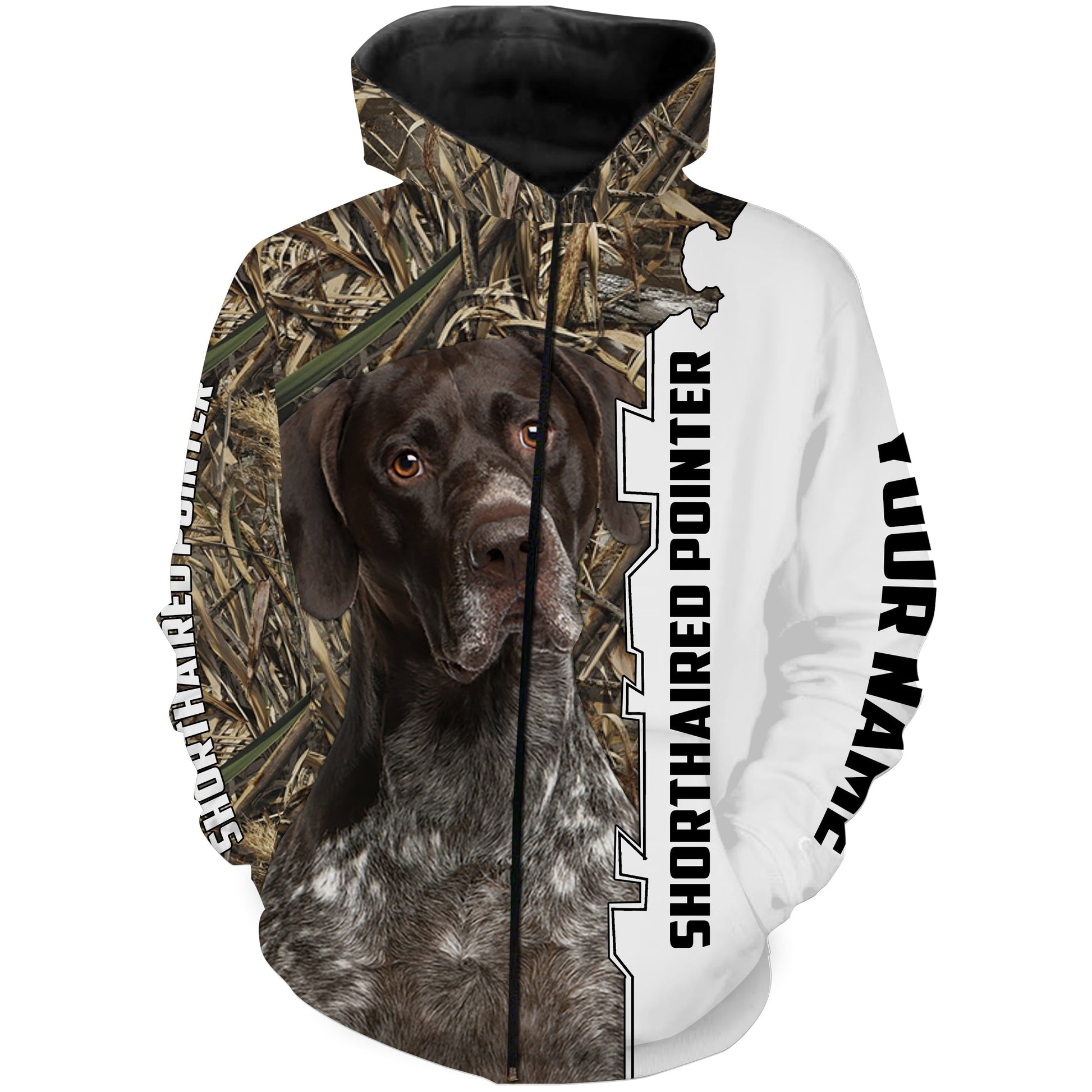 German Shorthaired Pointer pheasant Hunting dog camo 3D All over print Shirt Zip up hoodie