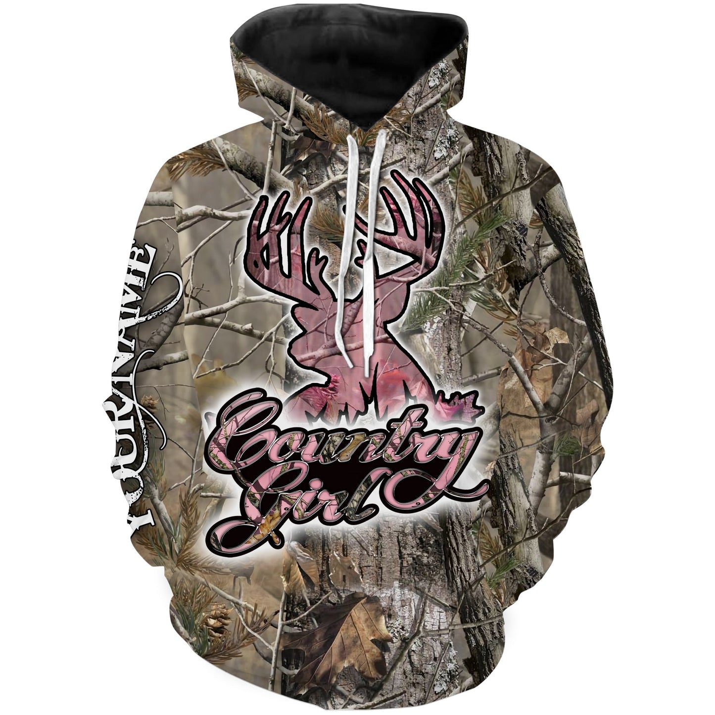 Country Girl Deer Hunting Custom Name 3D All Over Printed Shirt Country Girl Clothing Fsd604 Hoodie Hoodie