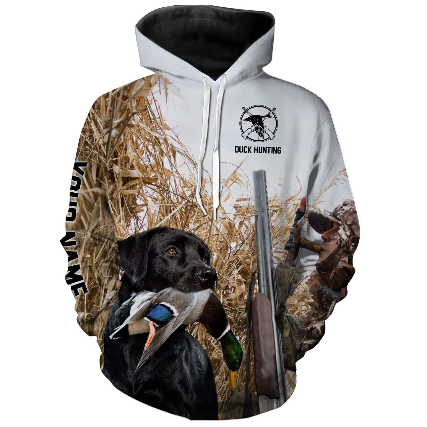 Duck hunting with Dog Black Labs Custom Name All over print Shirts, Duck hunting gifts FSD4013