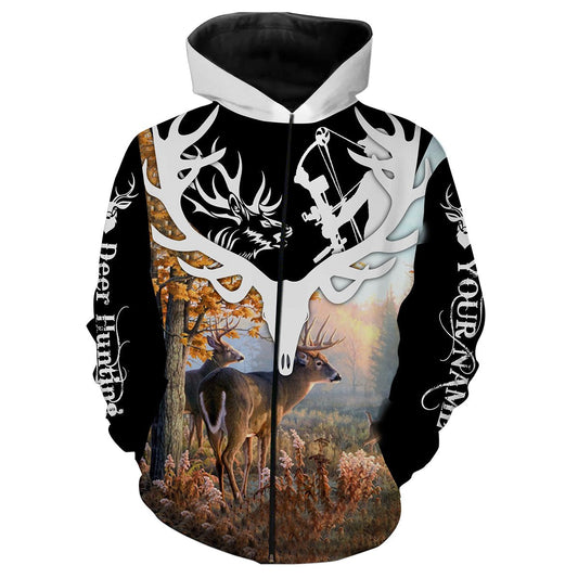 Deer Hunting Custom Name 3D All Over Print T Zip Up Hoodie Zip Up Hoodie