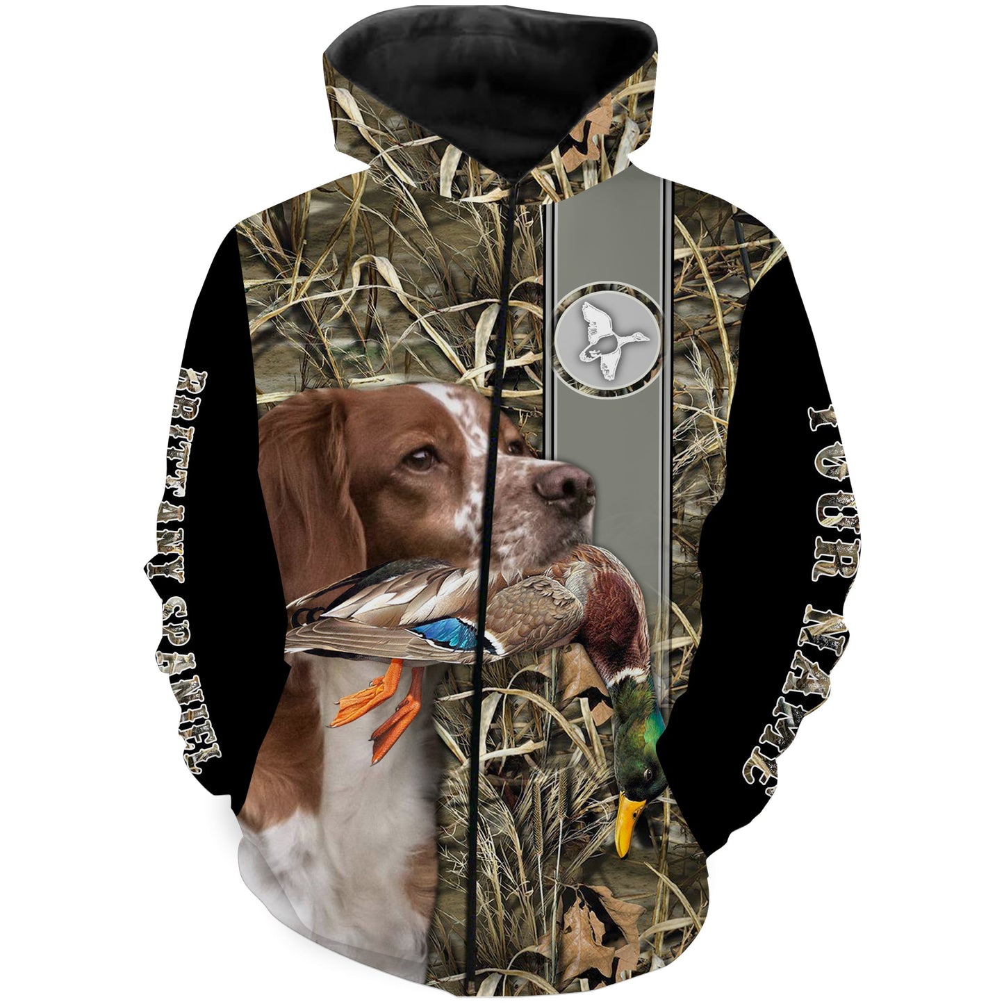 Brittany Dog Hunting Duck Brittany Spaniels Custom Shirts Zip Up Hoodie Zip Up Hoodie