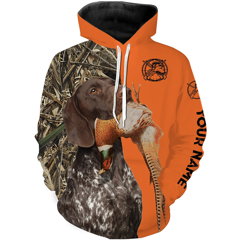 Pheasant hunting with liver roan gsp German Shorthaired Pointer Customize Name full printing Shirts FSD3762