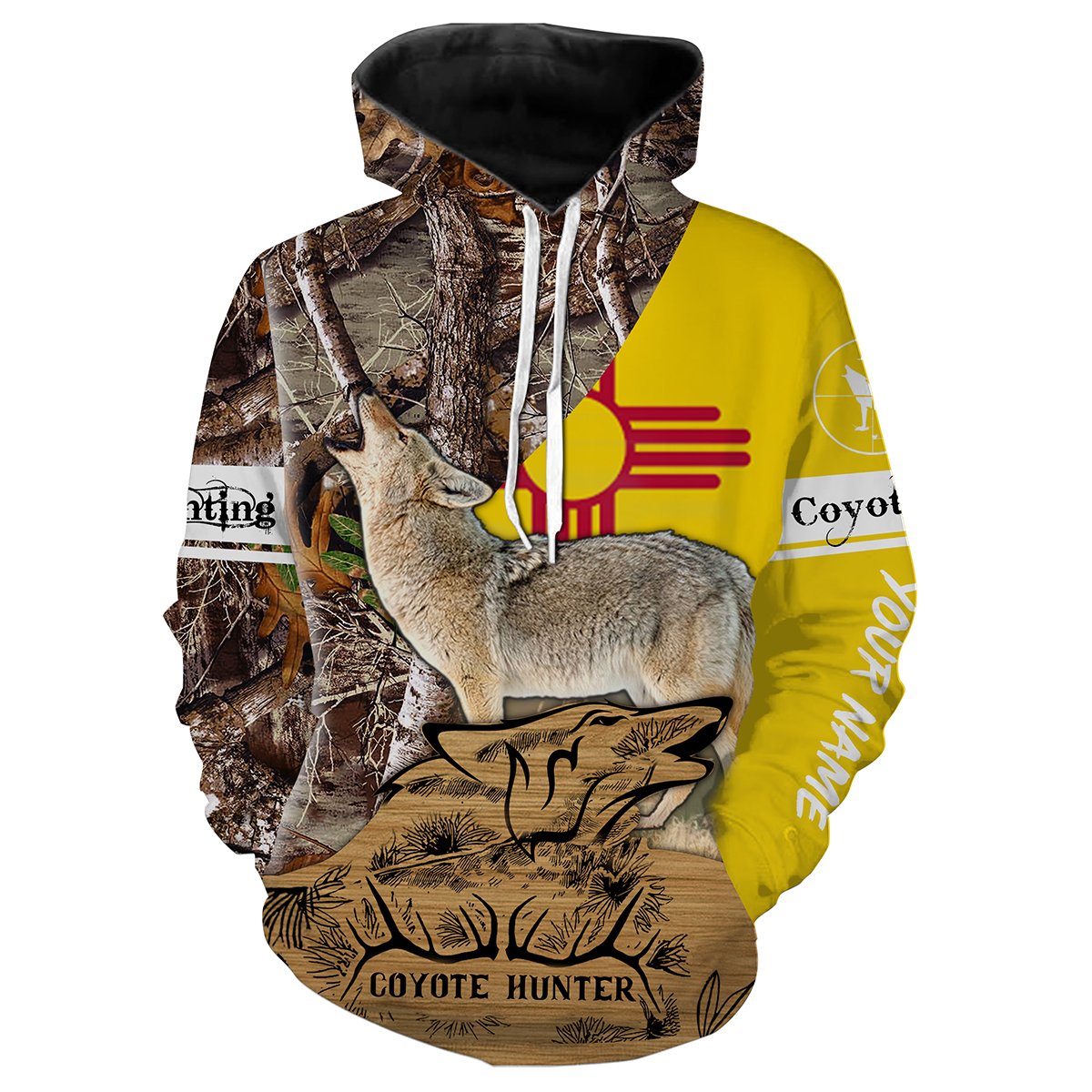 Coyote hunting New Mexico Flag Custom Name 3D All over print Shirts Personalized hunting gift FSD128