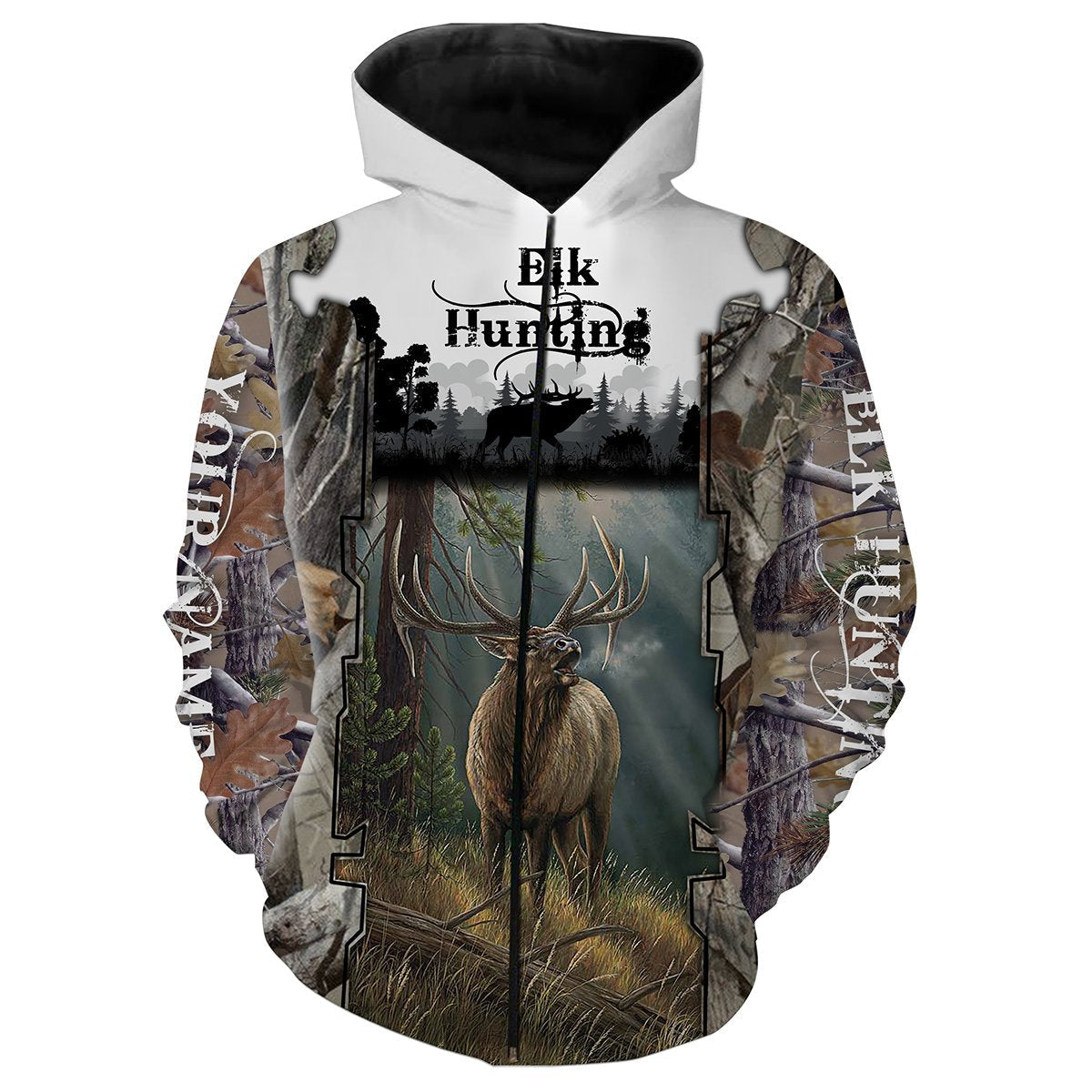 Elk hunting Custom Name 3D All over print T-shirt, Long sleeves, Hoodie, Zip up hoodie Plus size - FSD133