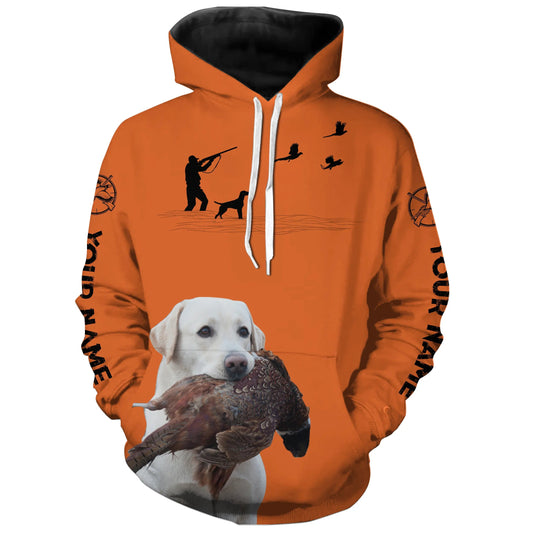 White Labs Pheasant Hunting Clothes, best personalized Upland hunting clothes, hunting gifts FSD3904 Hoodie