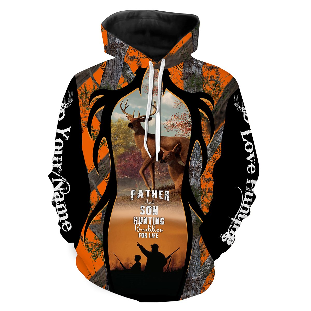 Father And Son Hunting Buddies For Life Custom Name 3D All Over Print Shirts  Hoodie Hoodie