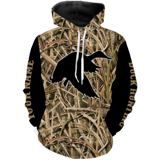 Duck hunting waterfowl camo custom name 3D all over printed Shirt