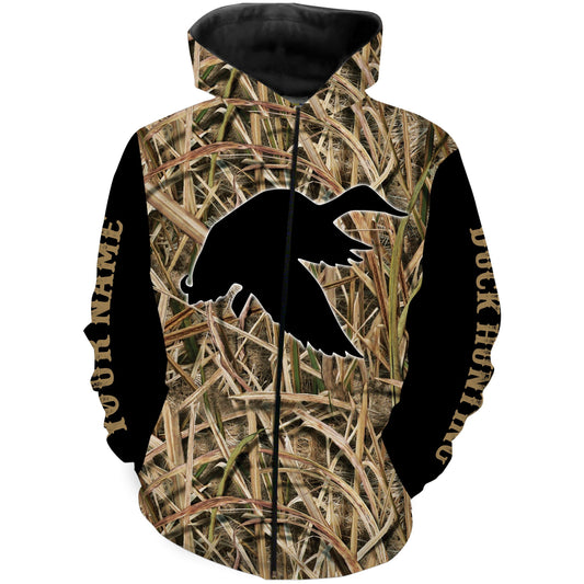 Duck hunting waterfowl camo custom name 3D all over printed Shirt